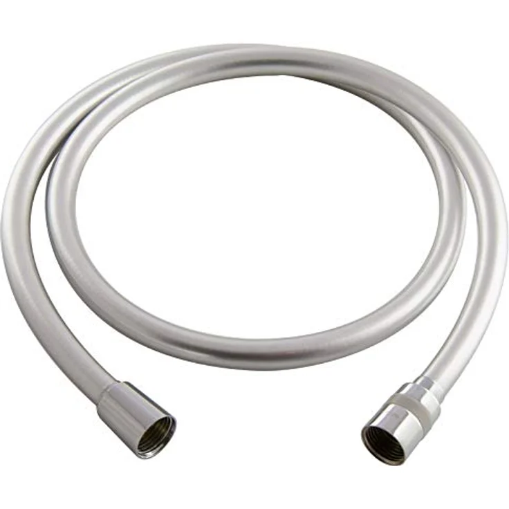 PaulGurkes Brauseschlauch PGEasyTwistC175, 175cm Silber mit Drehkonus und verstärktem PVC-Schlauch – Bild 1