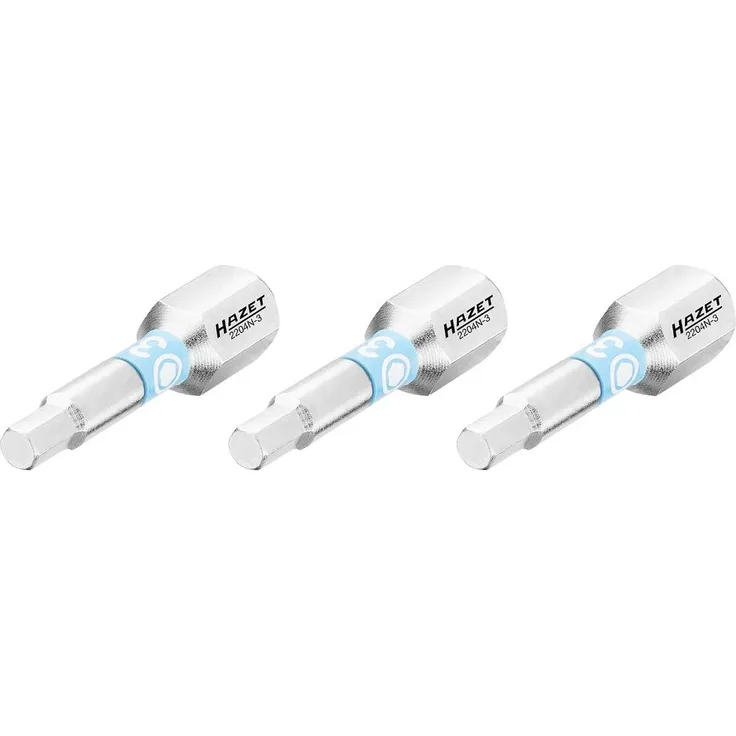 Hazet 2204N-3/3 Sechskant-Bit 3mm C 6.3, optimierte Torsionszone für hohe Kraftübertragung, 25 mm Länge, gehärtetes Material
