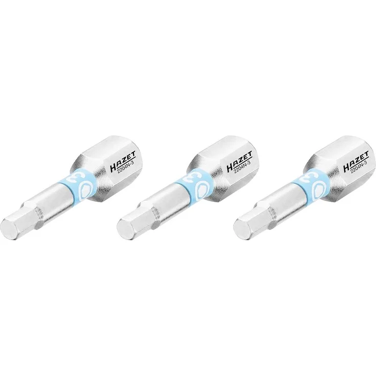 Hazet 2204N-3/3 Sechskant-Bit 3mm C 6.3, optimierte Torsionszone für hohe Kraftübertragung, 25 mm Länge, gehärtetes Material