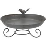 vogeltränke auf Fuß 22 cm Stahl 800 ml grau