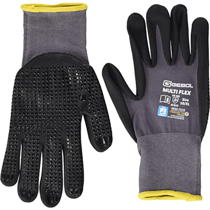 Arbeitshandschuh MULTI-FLEX | Größe 10 (XL) | Nylon Feinstrick mit Nitril Mirkoschaum Beschichtung | 1 Paar - Preisvergleich – Bild 2