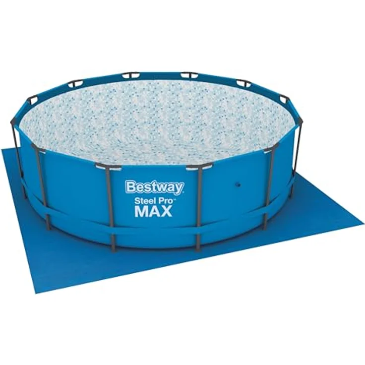 Bestway Flowclear quadratische Bodenplane 396 x 396 cm für Aufstellpools bis Ø 366 cm, blau – Bild 5