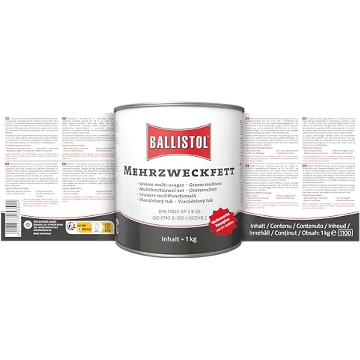 BALLISTOL 25351 Mehrzweckfett 1kg Eimer – Wasserbeständiges Universalfett – Gleitlager-Abdichtung, KFZ-Schmierung – Bild 3