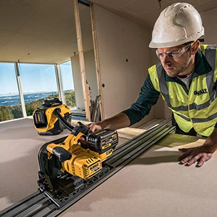 DEWALT FLEXVOLT DCS520 Tauchsäge 54V, bürstenloser Motor, 2x6,0Ah Akkus, 1,5m Schiene, präzise Schnitte bis 55mm – Bild 4