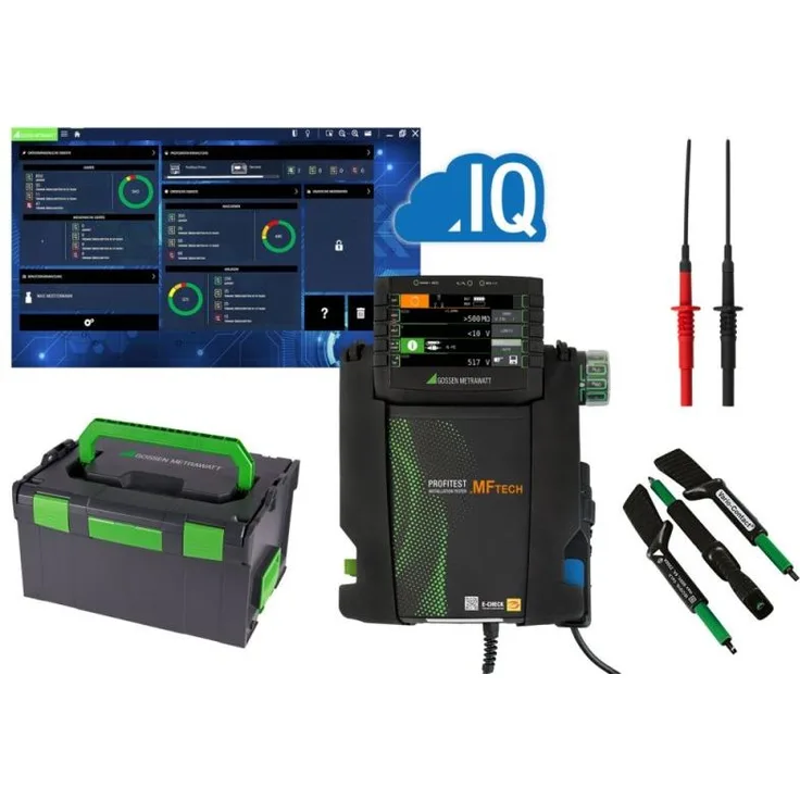 Gossen GOSS M537A PROFiTEST MF TECH Starter-Set, Multimeter mit 500 MΩ Isolationswiderstand, DAkkS Kalibrierzertifikat und USB-Schnittstelle