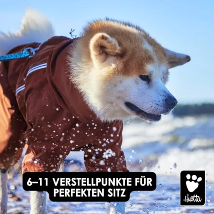 HURTTA Mudventure Overall ECO, wasserdichter Hundeoverall mit reflektierenden Prints, schwarz – Bild 6