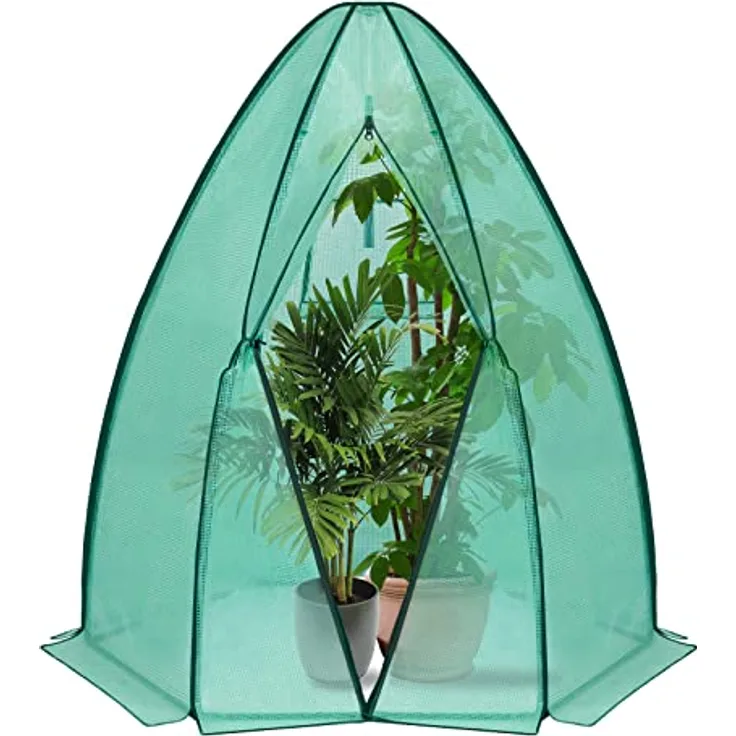 WOLTU Gewächshaus Foliengewächshaus 160x180cm, PE halbtransparente Tomatengewächshaus Winterschutz, überwinterungszelt für Pflanzen wetterfest Mehrzwecktreibhaus Pflanzenhaus Grün