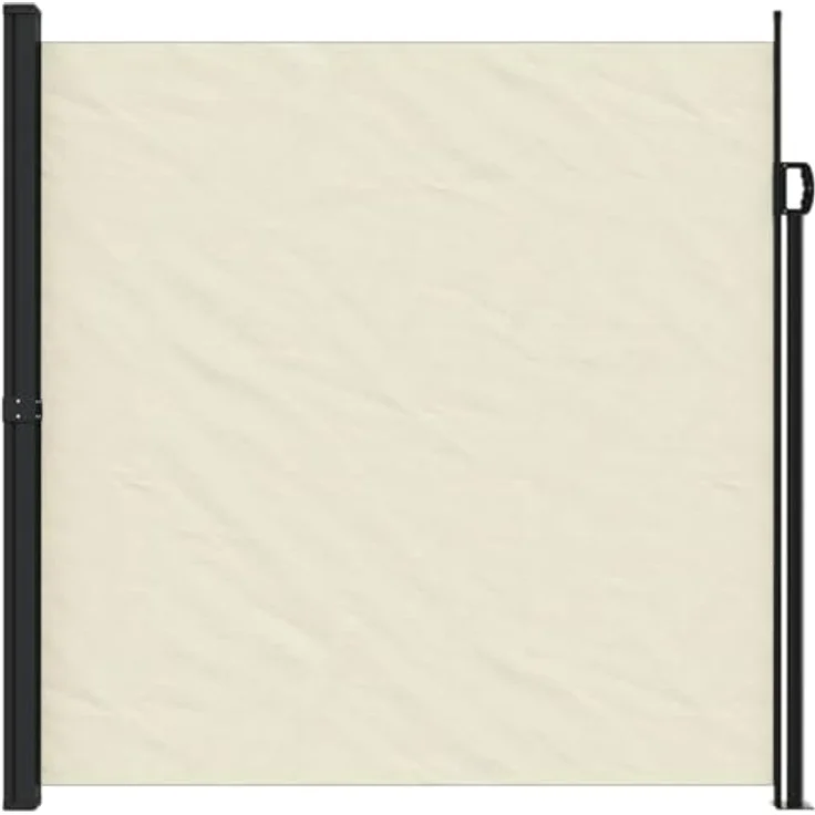 vidaXL Seitenmarkise, Wandmarkise mit PU-Beschichtung, Sichtschutz für Balkon Terrasse Garten, Windschutz Markise, Ausziehbar Creme Polyester – Bild 3