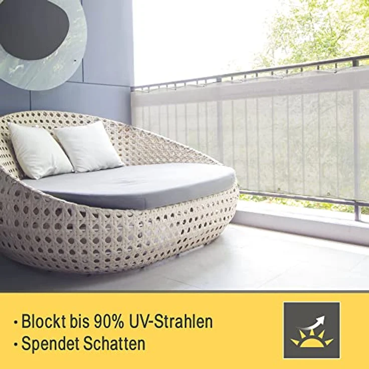 Sol Royal SolVision HDPE Balkonumspannung HB2 300x90cm Weiß – Bild 2
