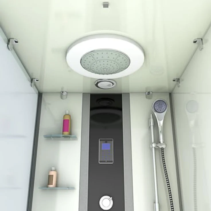 AcquaVapore K05-R01-WP, Whirlpool Dusche Kombination 90x180 cm, weiß, mit Regendusche und Massagedüsen – Bild 7