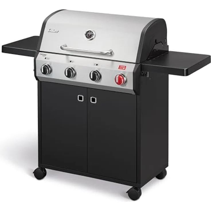 Enders® Gasgrill Chicago Next 4 R Turbo, 4-Edelstahlbrenner, doppelwandige Garhaube, Switch Grid™, 800° Turbo Zone™, schwarz – Bild 1