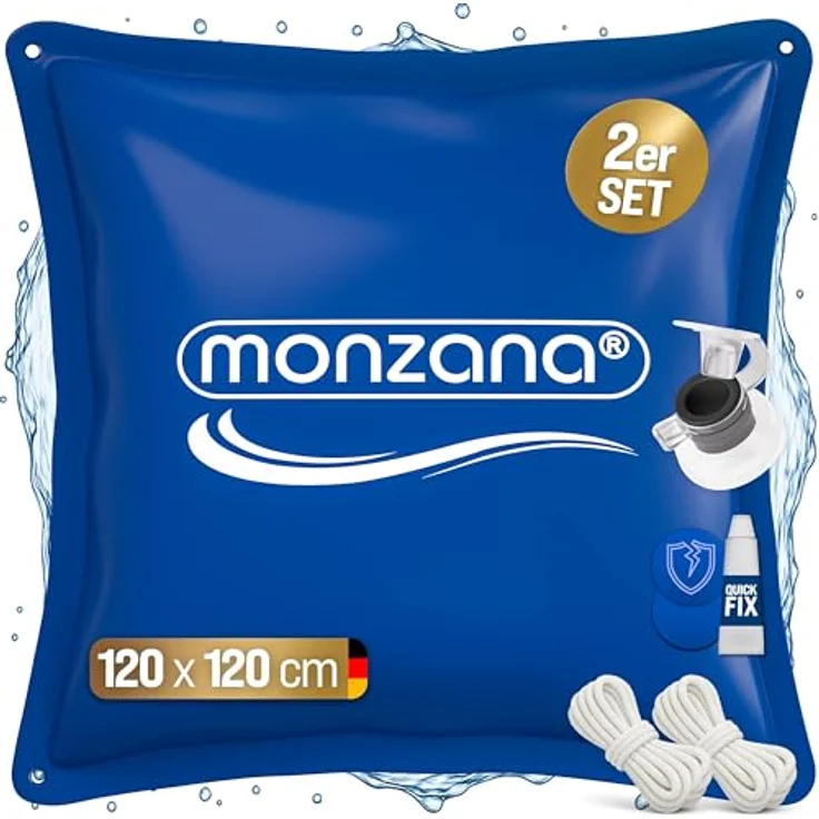 Monzana Poolkissen bis -20°C Winter XL Luftkissen XXL inkl. Seil PVC Doppelnaht Sicherheitsventil Ösen Pool Abdeckung Überwinterung – Bild 2