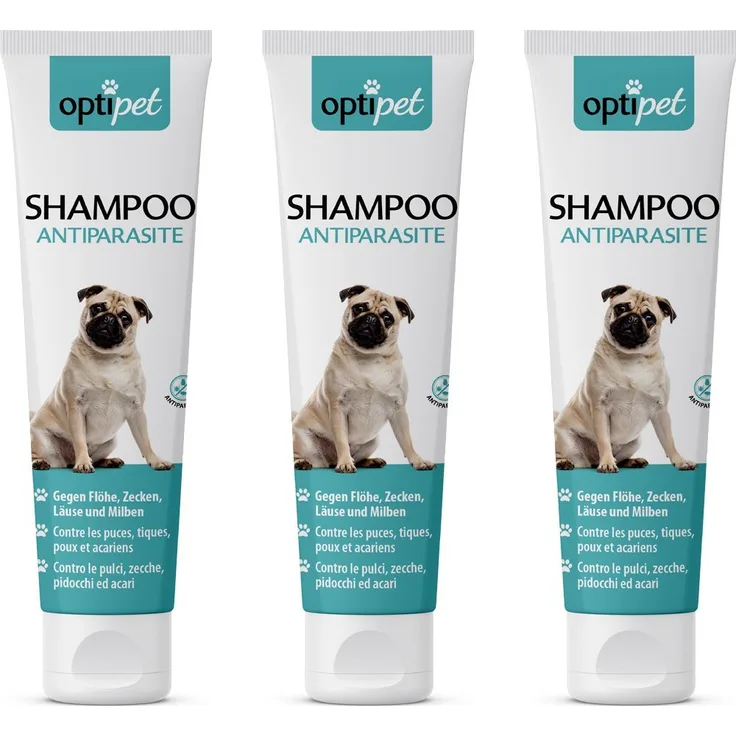 OptiPet Anti-Parasiten Shampoo für Hunde, 750 ml, Sofort abweisend gegen Flöhe, Zecken und Milben