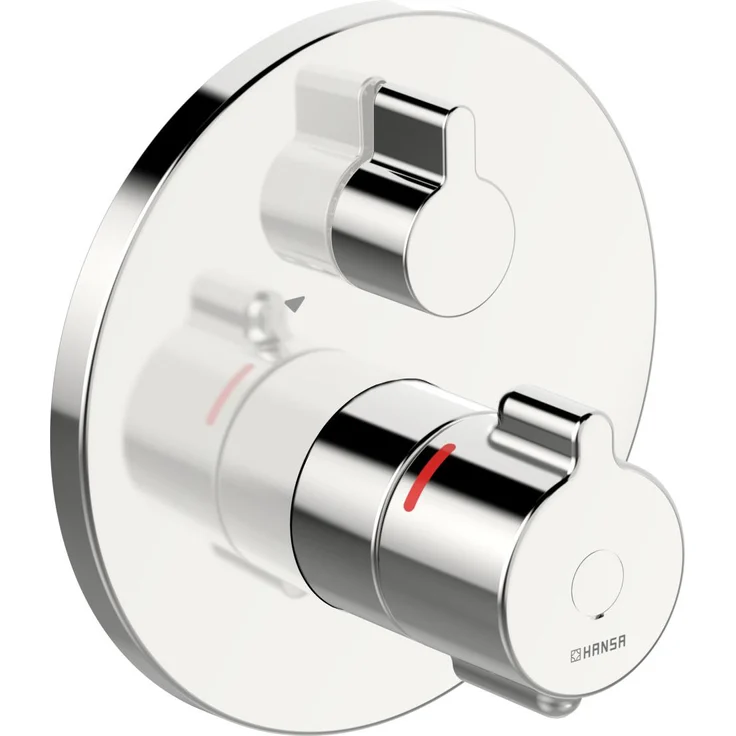Hansa HANSAclinca Safety, Badarmatur für Wannen- und Brause, Unterputz, 2 Verbraucher, Chrom, mit temperatur-regulierendem Thermostat und Rückflussverhinderer