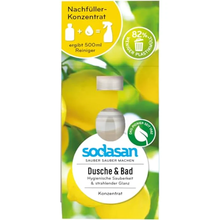 Sodasan Dusche & Bad Konzentrat, 0,1L - effektiver Badreiniger mit reinem Lemongrass-Duft, ideal für kratzempfindliche Oberflächen – Bild 2