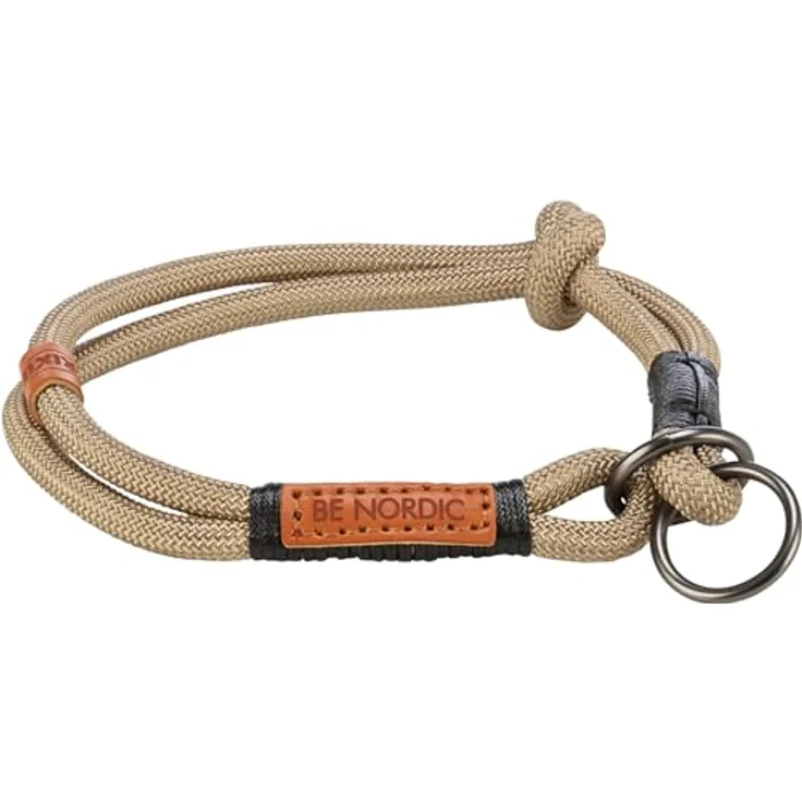 TRIXIE Zug-Stopp Hundehalsband BE Nordic L Sand/schwarz– bequemes Hundehalsband große Hunde mit Zugbegrenzung - robust & elegant – 17284 – Bild 1