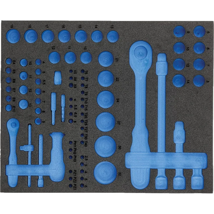 Gedore Werkzeugkoffer EI-TS CT2-D19-D20, leeres Check-Tool-Modul aus 100 % Polyester