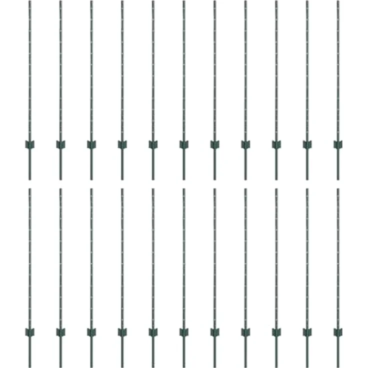 vidaXL Zaunpfosten Zaunpfähle, 2er Set U-Kanal, 160 cm, robustes Stahl, grün – Bild 1