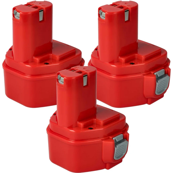 vhbw 3x Akku Ersatz für Makita 193981-6, NiMH, 3000 mAh, 12 V, Werkzeugakku für Bohrmaschinen und Akkuschrauber