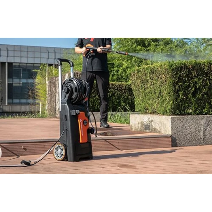 Yard Force EW U15C Hochdruckreiniger, 2000 W, 150 bar, 440 l/h, Vario-Twist- & Turbo-Düse, 6,5 m Schlauch, integrierte Schlauchtrommel, Teleskopgriff, Reinigungsmitteltank – Bild 2