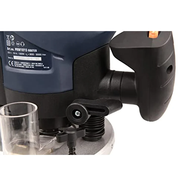 FERM Oberfräse - Fräsmaschine - 1300W - LED-Arbeitslicht - Soft griff - Mit Vakuum-Adapter - Inkl. Parallel Führung und 6-Teilige Nuthobelsatz – Bild 8