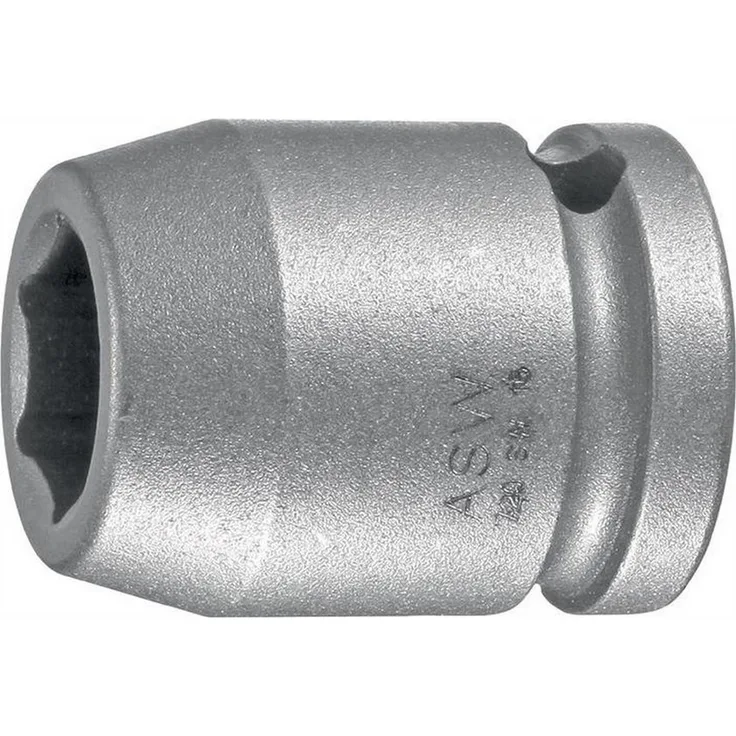 ASW Bit- und Steckschlüsselset ASW Kraftschraubersteckschlüsseleinsatz 720, 1/2″ SW 15, Stahlgrau, mit Stiftbohrung und schrauben- und mutternschonendem Profil