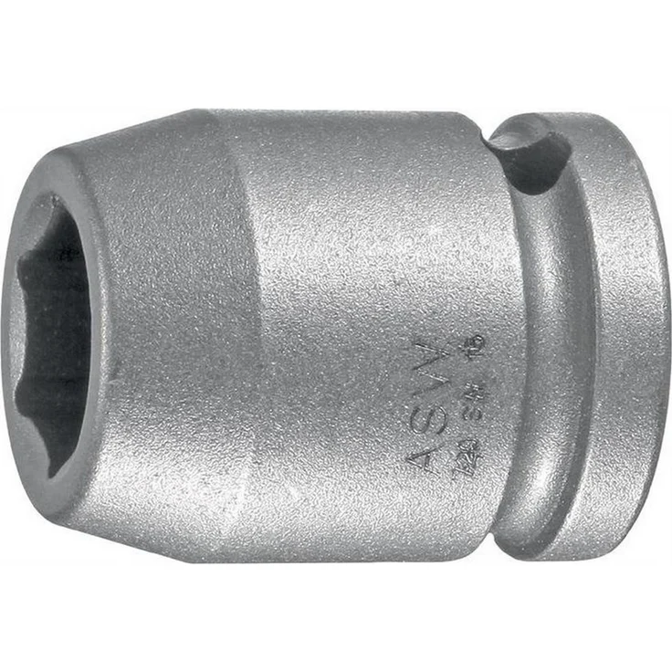 ASW Bit- und Steckschlüsselset ASW Kraftschraubersteckschlüsseleinsatz 720, 1/2″ SW 15, Stahlgrau, mit Stiftbohrung und schrauben- und mutternschonendem Profil