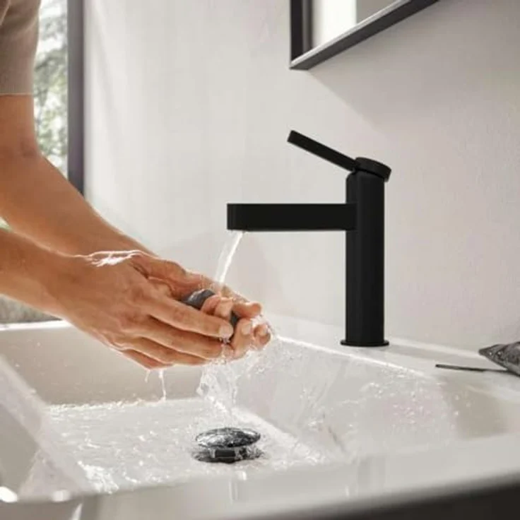 hansgrohe Finoris 100 Waschtischarmatur, Keramikmischsystem mit ComfortZone 100, Temperaturbegrenzung einstellbar, EcoSmart – Bild 4