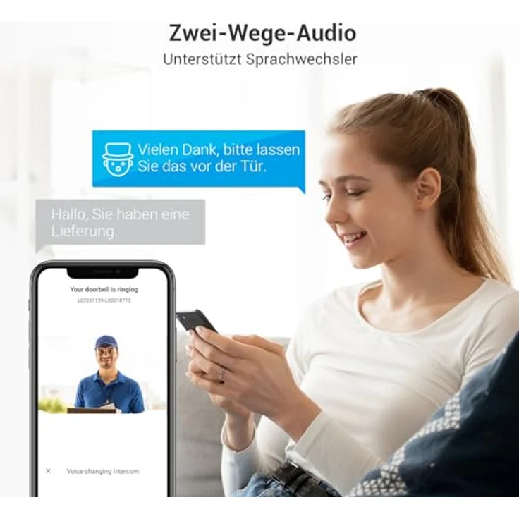 EZVIZ CP7 Video Türsprechanlage mit Türöffner, 2K Türklingel mit Kamera, Personenerkennung, 2-Wege-Audio und Farb-Touchscreen, Dualband, für den Außenbereich – Bild 5