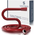 SANTRAS® Duschschlauch PREMIUM Rot 1,25 m mit Durchflussbegrenzer – Besonders flexibler Brauseschlauch aus Easy Clean Material MADE IN GERMANY