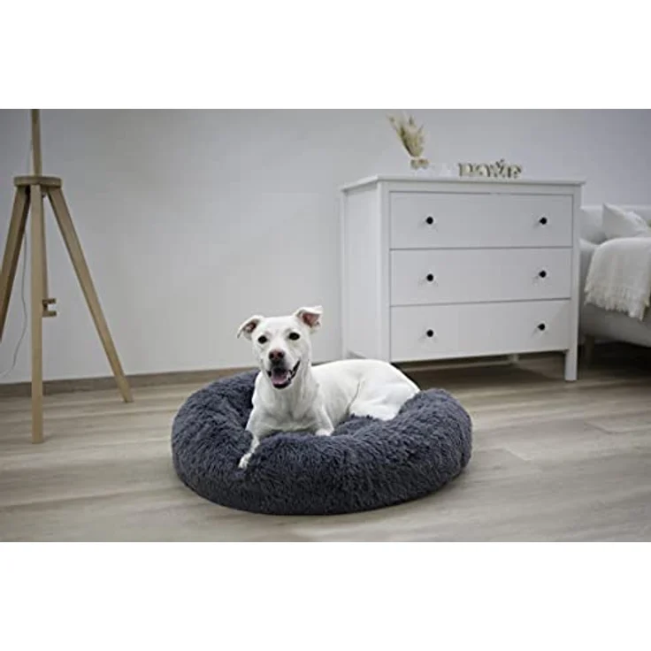 Kerbl 80409 Kuschelbett Fluffy grau, Durchmesser 60cmx18cm, 0.873 kg – Bild 2