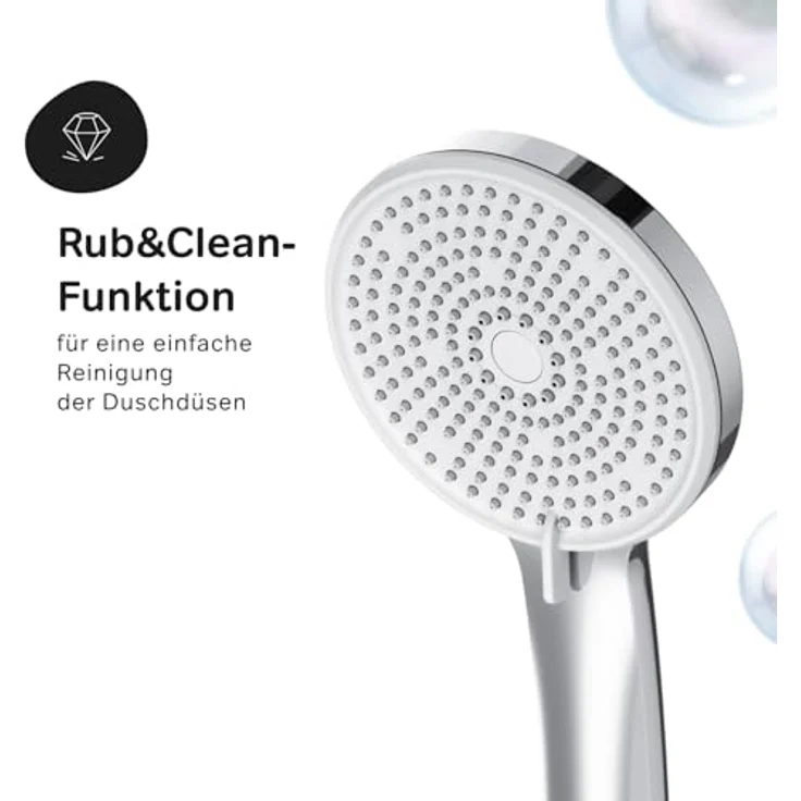 AM.PM Duschsystem Play, Thermostat Duscharmatur mit Regendusche und fünf Strahlarten, Chrom – Bild 7