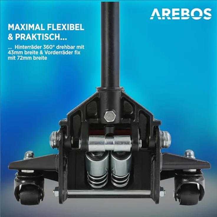 AREBOS 3T Rangierwagenheber Wagenheber Doppelkolben Flach Hydraulisch SUV Rot - Schwarz - Rot – Bild 5