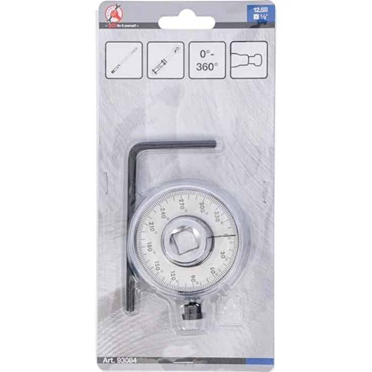 BGS technic Drehwinkel-Messgerät, Winkelmesser 0...360°, Innenvierkant 12,5 mm, 1/2" Antrieb – Bild 5