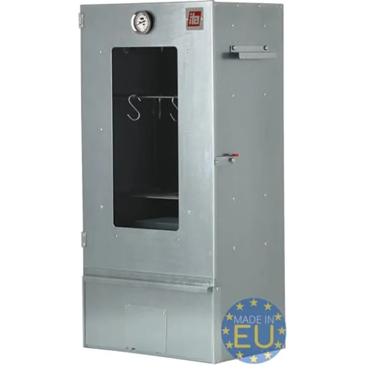 ITA Räucherofen 7000, Premium Räucherschrank aus legiertem Stahl mit 3 Etagen, Sichtfenster & Thermometer, für Kalträuchern & Heißräuchern, EU Qualität