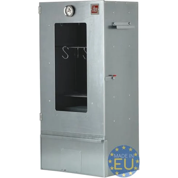 ITA Räucherofen 7000, Premium Räucherschrank aus legiertem Stahl mit 3 Etagen, Sichtfenster & Thermometer, für Kalträuchern & Heißräuchern, EU Qualität – Bild 1