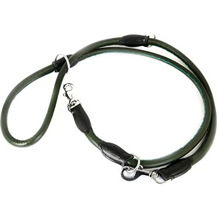 MONKIMAU Hundeleine Führleine aus echt Leder verstellbar, 12mm dick und 2m lang, braun – Bild 1