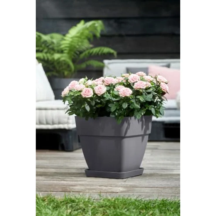 Elho Loft Urban Untersetzer Eckig 22 - Anthrazit - Draußen - Ø 22.2 x H 3.1 cm – Bild 5