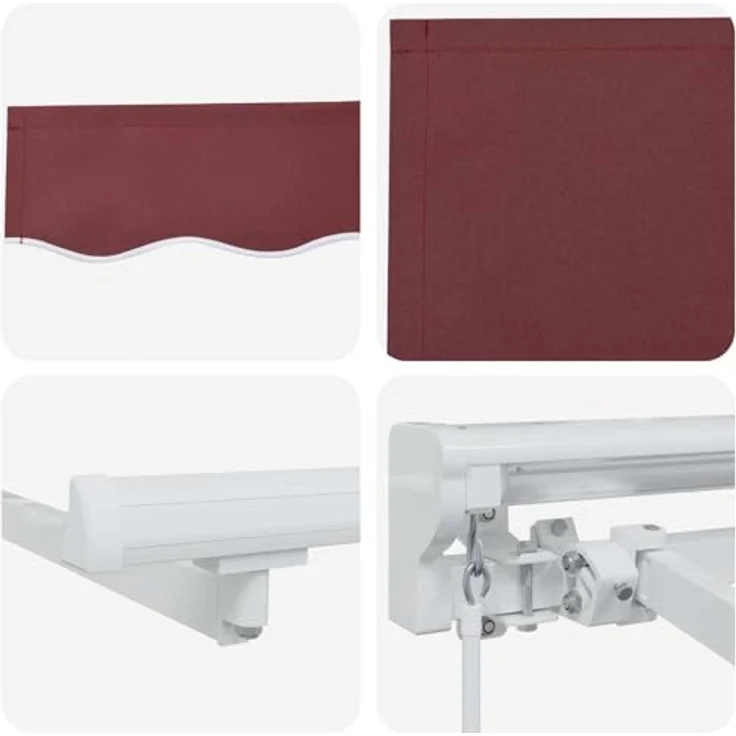 vidaXL Manuell einziehbare Markise, Bordeauxrot 4,5 x 3,5 m – Bild 5