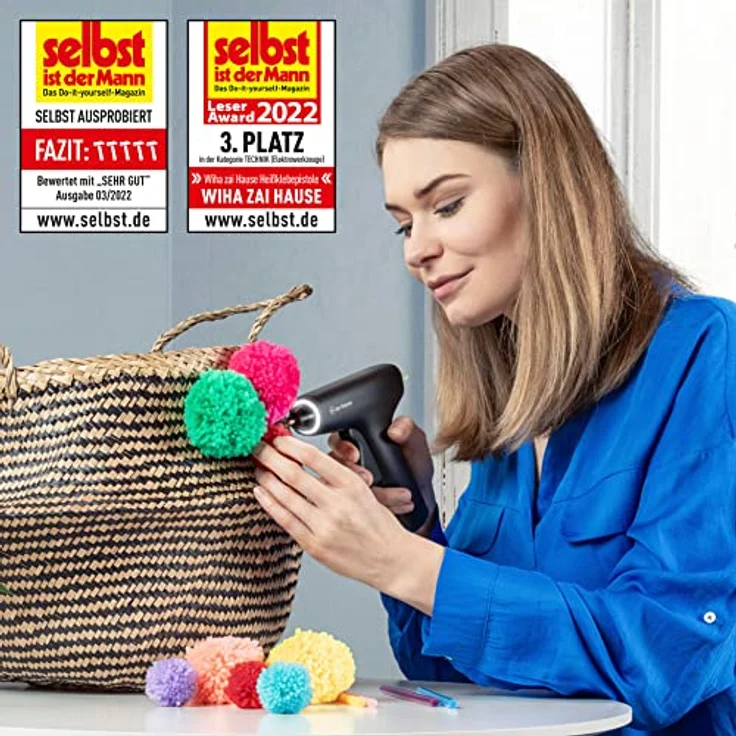 Wiha zai Hause Akku Heißklebepistole Klebepistole 4 V 4 Ah ( DHT0003 ) + 7x Klebestick – Bild 4