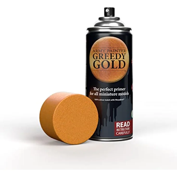 The Army Painter Color Primer Greedy Gold, 400 ml Acryl Sprühgrundierung, Sprühfarbe für Miniaturgrundierung, Tisch-Rollenspiele, Brettspiele und Wargames Miniaturmodellierung… – Bild 1
