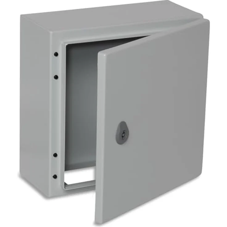 BOXEXPERT® Verteilerkasten außen wasserdicht, Schutzklasse IP66, Stahlblech, 300x300x150mm, Serie Treva, für Industrie und Werkstatt, robust und temperaturbeständig von -25°C bis +40°C – Bild 1