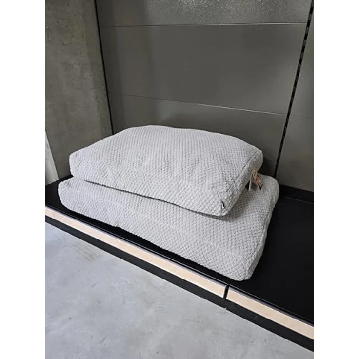 Flamingo Kissen Jacquard Rechteck grau - 100x70x12cm - Waschbar - Rutschfester Boden - Abnehmbarer Bezug mit Reißverschluss – Bild 4