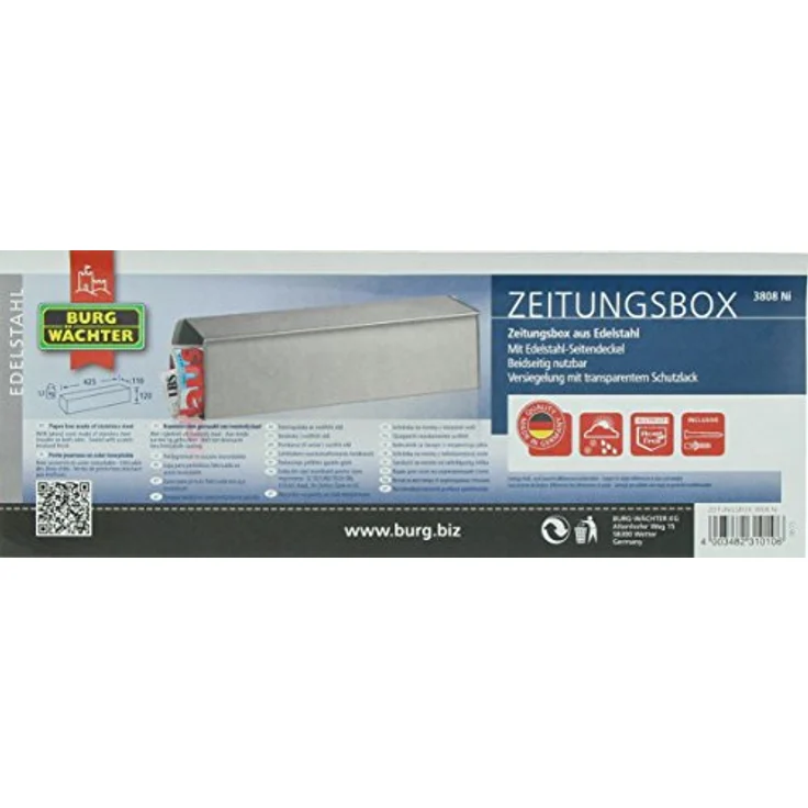 BURG-WÄCHTER Zeitungsbox mit geprägeter Schrift, Metall, 808 E, Eisen – Bild 6