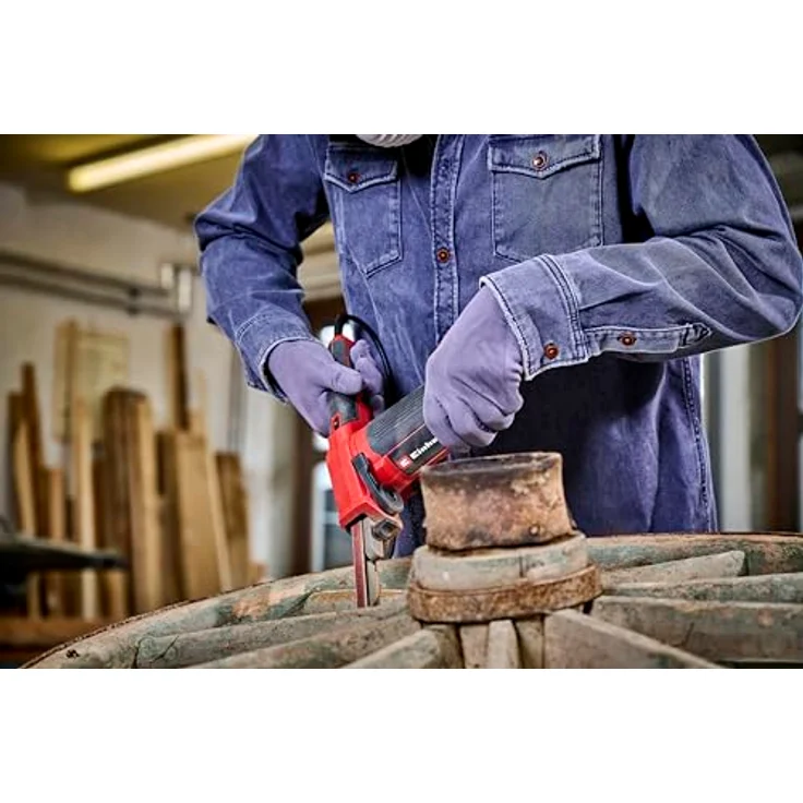 Einhell Bandfeile TC-BF 500 E (500 Watt, Geschwindigkeit bis 1.700 m/min, Dauerlaufarretierung, integrierte Staubabsaugung, Drehzahlelektronik, inkl. 6x Schleifbänder) – Bild 2