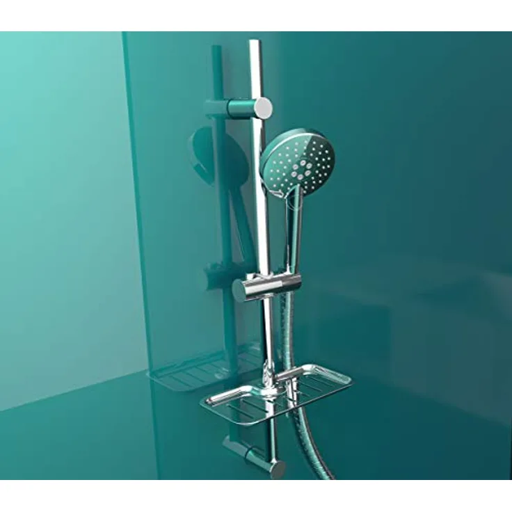 EISL DX7020CSB Duschset RIMINI ohne Armatur, Duschsäule mit Handbrause und Seifenschale, ideal zum Nachrüsten durch Nutzung vorhandener Bohrlöcher, komplettes Montageset, Chrom