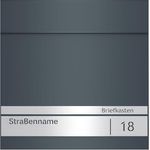 SONGMICS Briefkasten GMB090G01, personalisierbar mit Namensschild und Hausnummernschild, anthrazitgrau, Softclose-Deckel, abschließbar, Zeitungsfach, leichte Montage, 10,5 x 37 x 37 cm