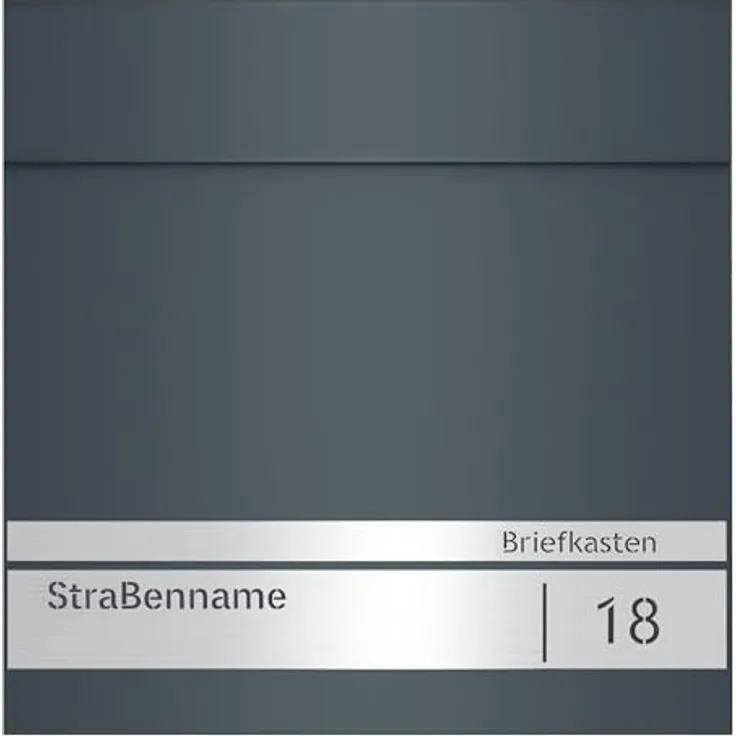 SONGMICS Briefkasten GMB090G01, personalisierbar mit Namensschild und Hausnummernschild, anthrazitgrau, Softclose-Deckel, abschließbar, Zeitungsfach, leichte Montage, 10,5 x 37 x 37 cm