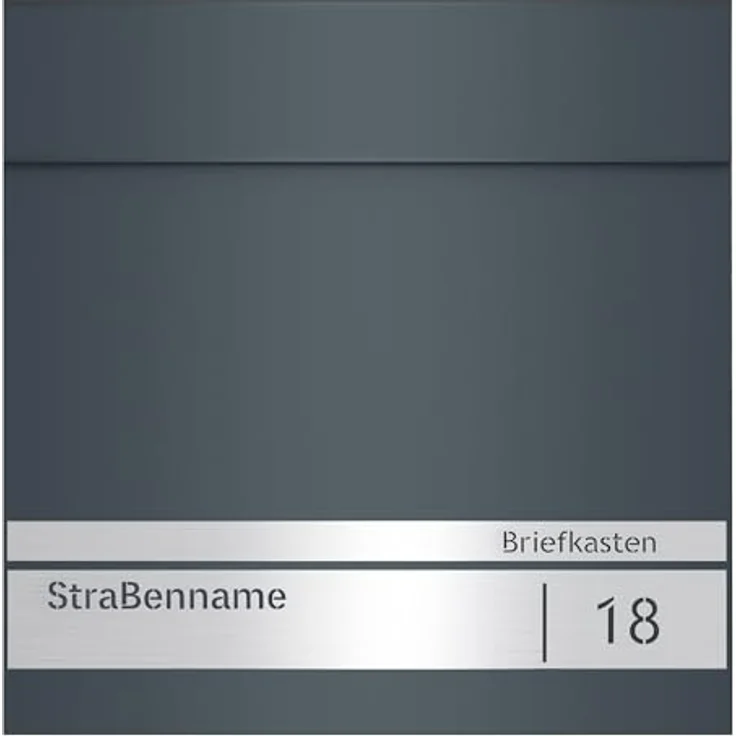 SONGMICS Briefkasten GMB090G01, personalisierbar mit Namensschild und Hausnummernschild, anthrazitgrau, Softclose-Deckel, abschließbar, Zeitungsfach, leichte Montage, 10,5 x 37 x 37 cm – Bild 1