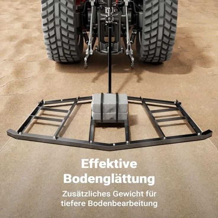 Wiltec Schleppegge 217 x 106 cm, Wiesenegge für Rasentraktor und ATV, robuste Konstruktion zur Bodenbearbeitung und Bodennivellierung – Bild 4
